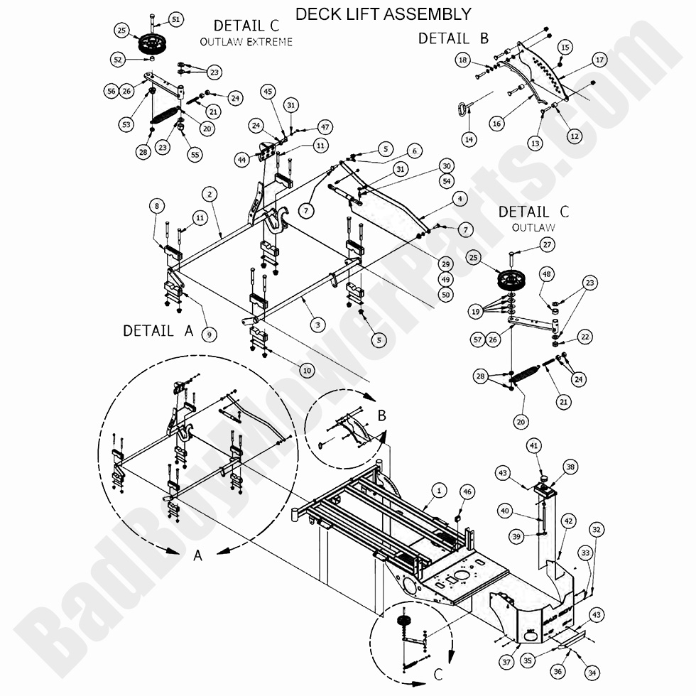 2017 Outlaw & Outlaw Extreme - Deck Lift Assembly